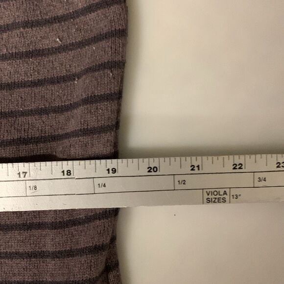 L.L. Bean Purple Striped Sweater Fleece Full Zipper Jacket Size L - Picture 10 of 11